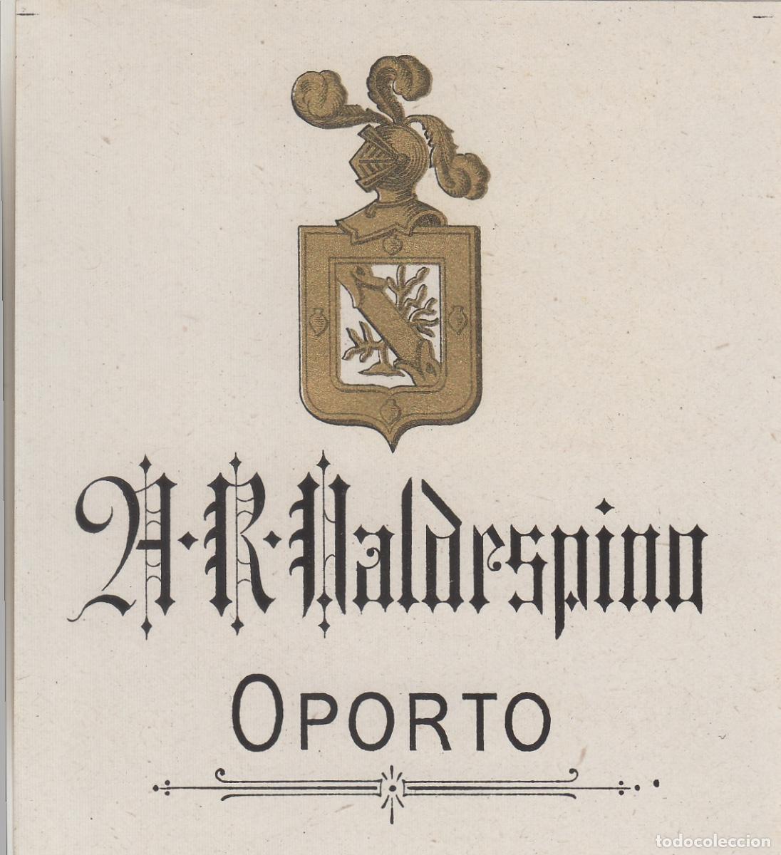 Etiquetas antiguas: VALDESPINO . JEREZ . 21 R OPORTO , ETIQUETA DE VINO ref 200