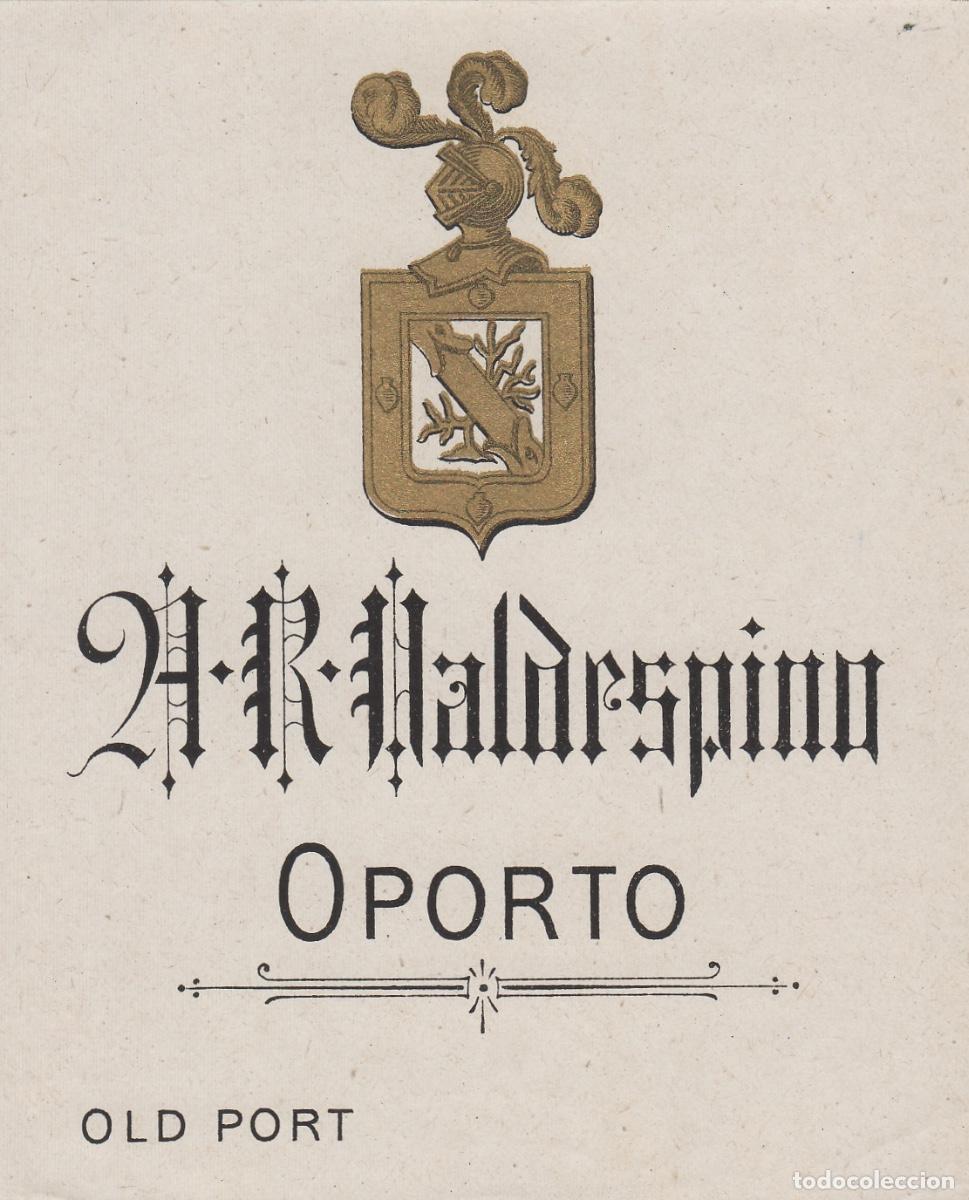 Etiquetas antiguas: VALDESPINO . JEREZ . 21 R OPORTO , ETIQUETA DE VINO ref 200