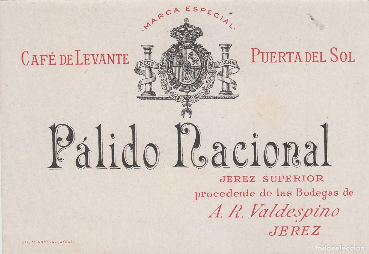 Alte Etiketten: VALDESPINO . JEREZ . PALIDO NACIONAL , CAF&Eacute; LEVANTE , PUERTA DEL SOL , ETIQUETA DE VINO ref 213 rara