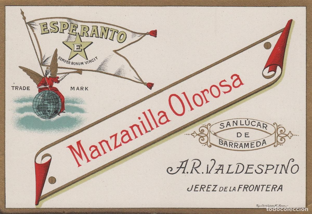 Etiquetas antiguas: VALDESPINO . JEREZ .MANZANILLA OLOROSA , ETIQUETA DE VINO ref 219