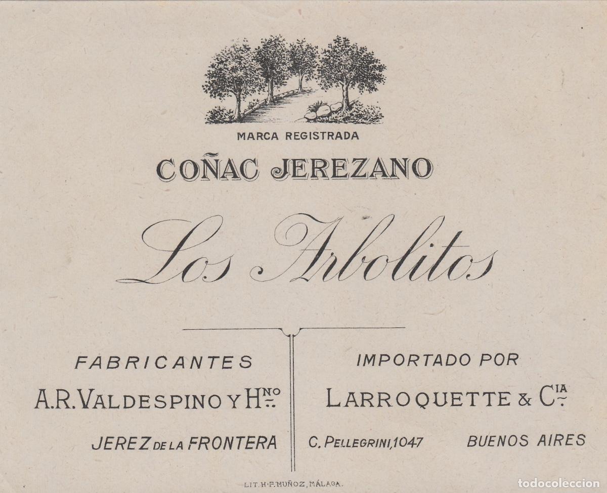 Etiquetas antiguas: VALDESPINO . J&Eacute;REZ , CO&Ntilde;AC JEREZANO , , ETIQUETA DE VINO ref 239