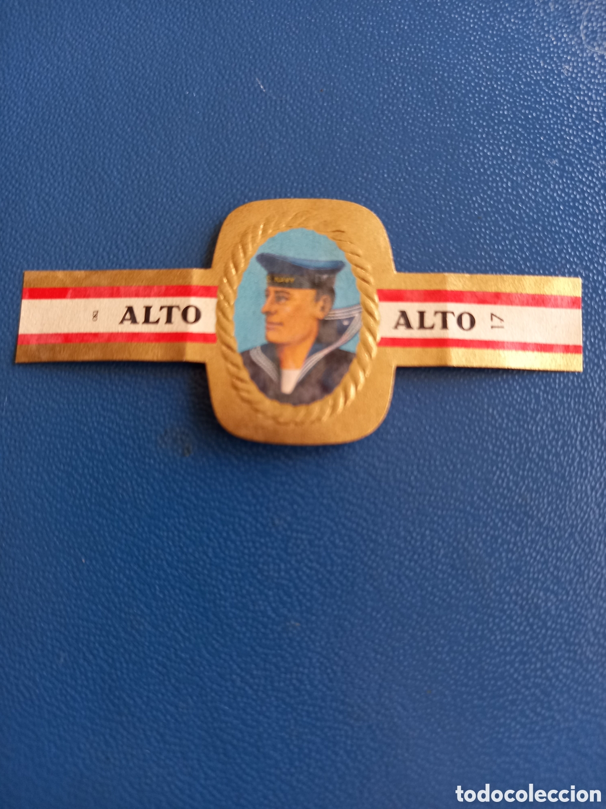 Etiquetas antiguas: VITOLA ALTO - N&deg;17 SERIE NAVY CAPS, USA. 6x2,7 cm