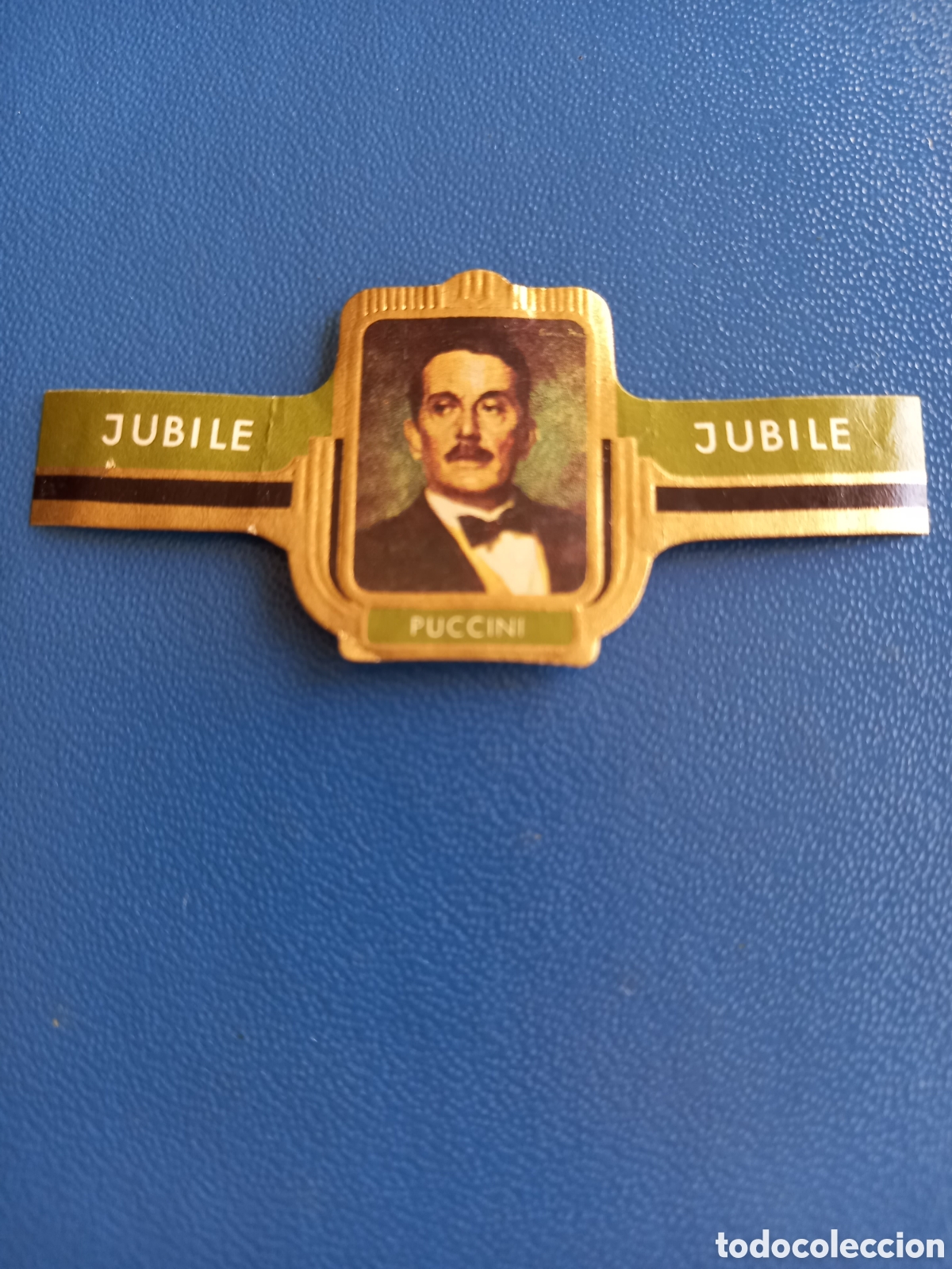 Etiquetas antiguas: VITOLA JUBILE - N&deg;15 SERIE COMPOSITORES, GIACOMO PUCCINI (1858-1924). 6,3x2,8 cm