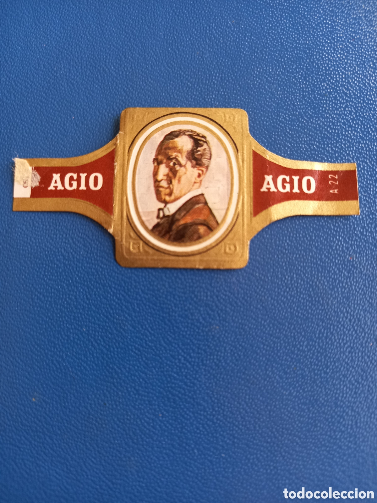 Etiquetas antiguas: VITOLAS AGIO - N&deg;22 SERIE RETRATOS DEL ARTISTA, PIET MONDRIAAN (1872-1944). 6,3x2,9 cm