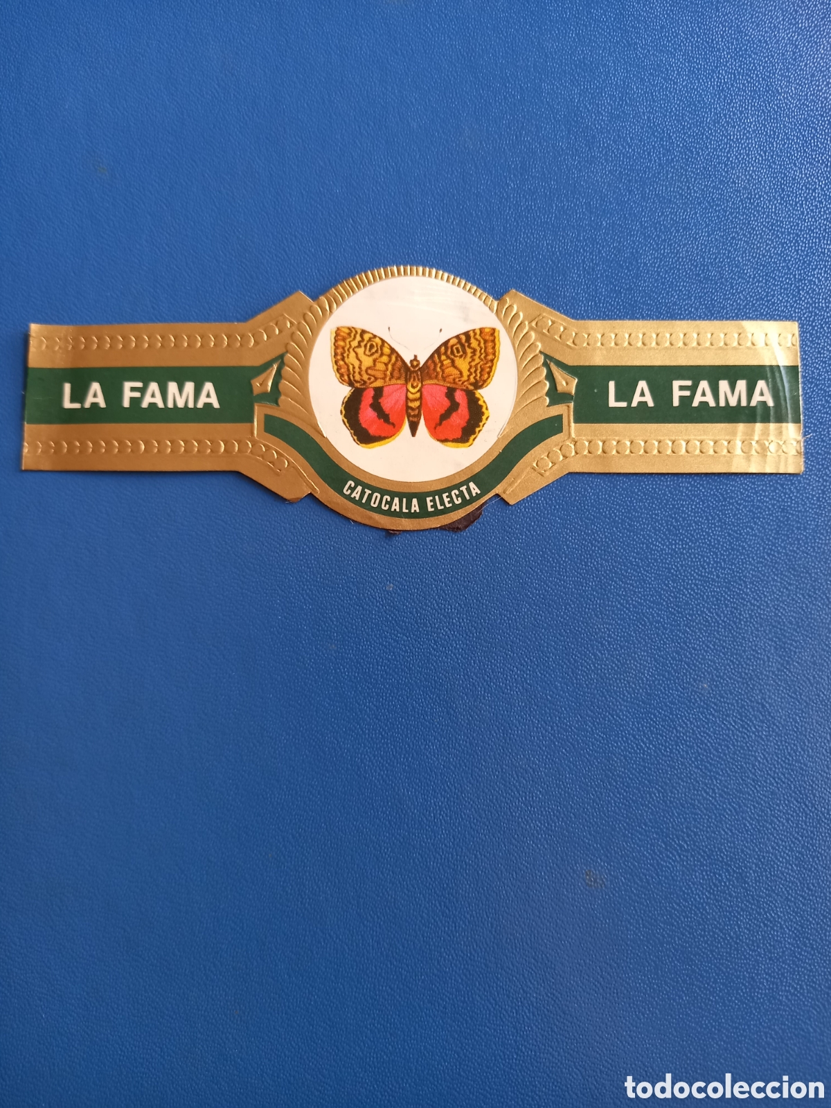 Etiquetas antiguas: VITOLA LA FAMA - SERIE MARIPOSAS, CATOCALA ELECTA. 13,5x4,6 cm