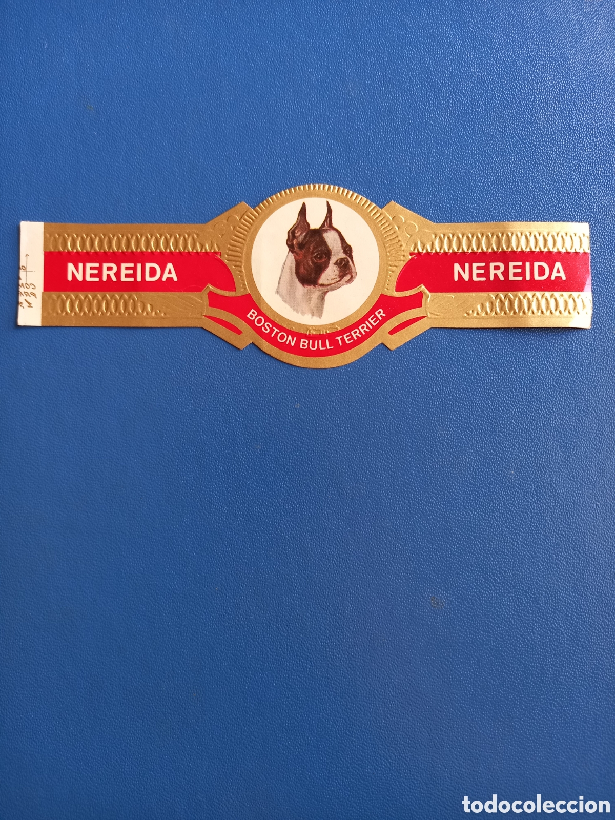 Etiquetas antiguas: VITOLAS NEREIDA - SERIE RAZAS DE PERRO, BOSTON BULL TERRIER. 14x4,6 cm