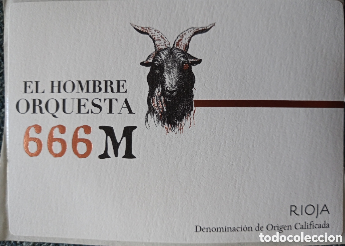 Etiquetas antiguas: ETIQUETA VINO 666 M. BODEGA EL HOMBRE ORQUESTA