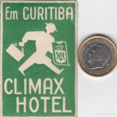 Etiquetas antiguas: ETIQUETA HOTEL CLIMAX HOTEL - CURITIBA - BRASIL