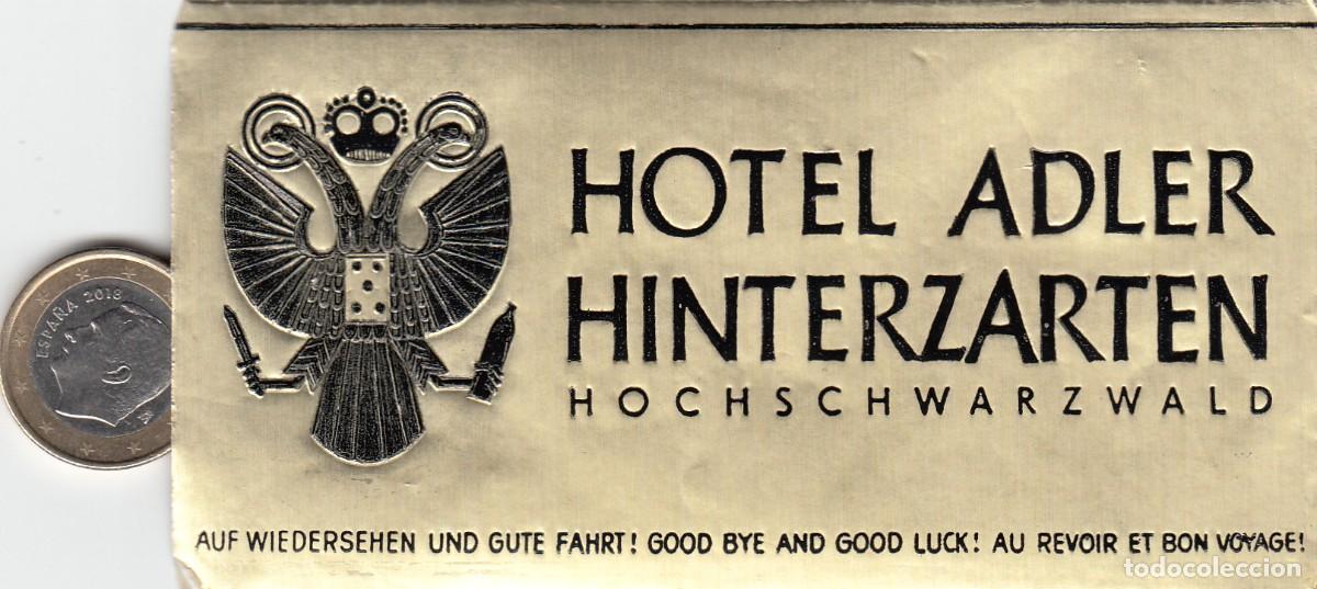 Etiquetas antiguas: ETIQUETA HOTEL ADLER HINTERZARTEN -HOCHSCHWARZWALD - ALEMANIA