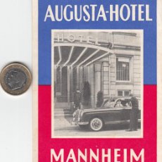 Etiquetas antiguas: ETIQUETA HOTEL AUGUSTA - MANHEIM - ALEMANIA