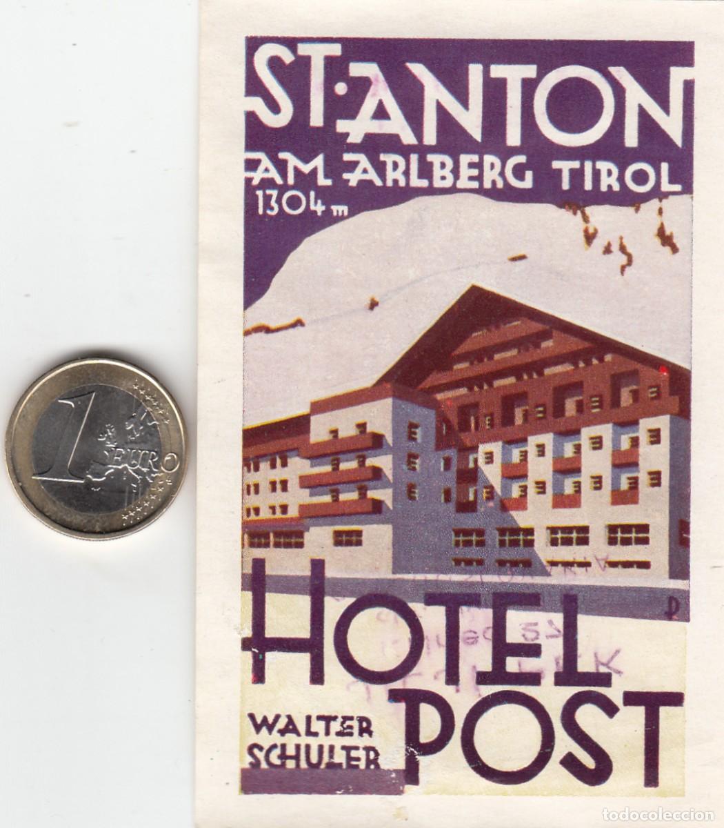 Etiquetas antiguas: ETIQUETA HOTEL POST ST. ANTON - TIROL AUSTRIA