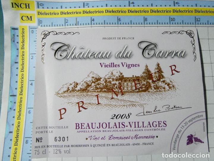 Etiquetas antiguas: ETIQUETA DE BEBIDAS. VINO LICORES. FRANCIA. CH&Acirc;TEAU DU GARRA 2008 BEAUJOLAIS VILLAGES. 278