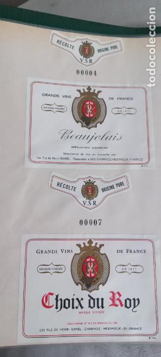 Etiquetas antiguas: ETIQUETAS DE VINO BEAUJOLAIS - CHOIX DU ROY. FRANCIA. LES FILS DE HENRI RAMEL.