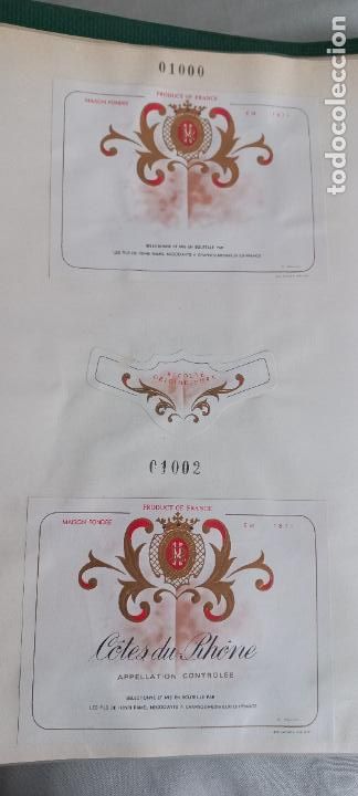 Etiquetas antiguas: C&Ocirc;TES DU RHONE. LES FILS DE HENRI RAMEL. FRANCE.. ETIQUETAS DE VINO.