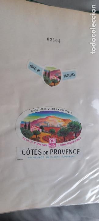 Etiquetas antiguas: C&Ocirc;TES DE PROVENCE. FRANCIA.. LES FILS DE HENRI RAMEL.. FRANCE. ETIQUETA DE VINO.