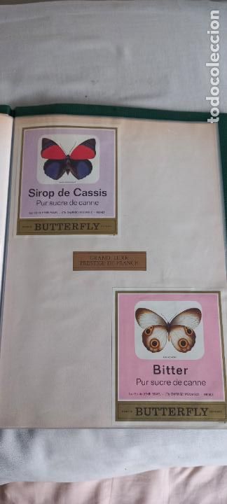 Etiquetas antiguas: BUTTERFLY. PUR SUCRE DE CANNE. SIROP DE CASSIS-BITTER. FRANCIA MARIPOSAS ETIQUETA DE VINO