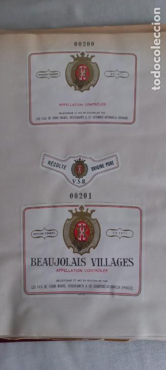 Etiquetas antiguas: ETIQUETAS DE VINO BEAUJOLAIS VILLAGES. FRANCIA. LES FILS DE HENRI RAMEL.