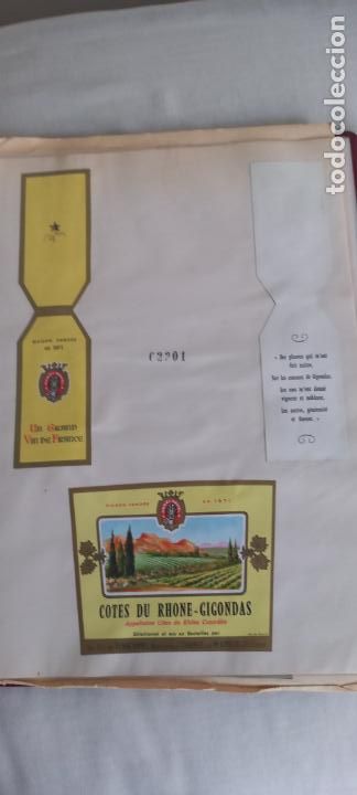 Etiquetas antiguas: COTES DU RHONE GIGONDAS LES FILS DE HENRI RAMEL. . FRANCE. ETIQUETA DE VINO.
