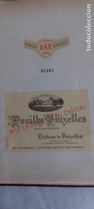 Etiquetas antiguas: POUNILLY VINZELLES. CHATEAU DE VINZELLES SAONE LOIRE. HERITIERS LOSTENDE FRANCE. ETIQUETAS DE VINO.
