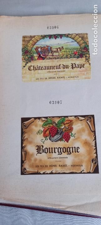 Etiquetas antiguas: BOURGOGNE. CHATEAUNEUF DU PAPE. LES FILS DE HENRI RAMEL. FRANCE. ETIQUETAS DE VINO.