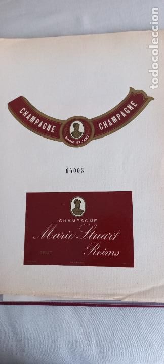 Etiquetas antiguas: CHAMPAGNE MARIE STUART. REIMS. BRUT. FRANCE. ETIQUETAS DE VINO.