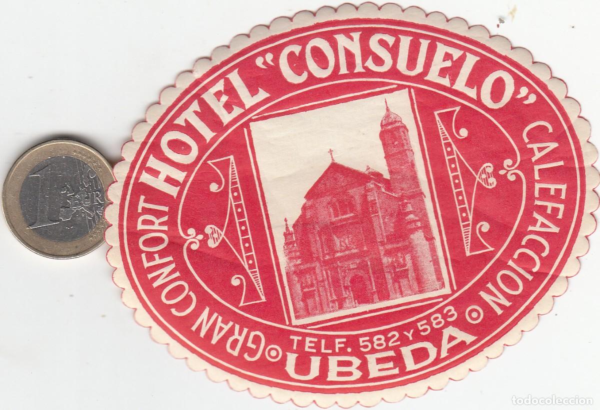 Etiquetas antiguas: ETIQUETA HOTEL CONSUELO - &Uacute;BEDA