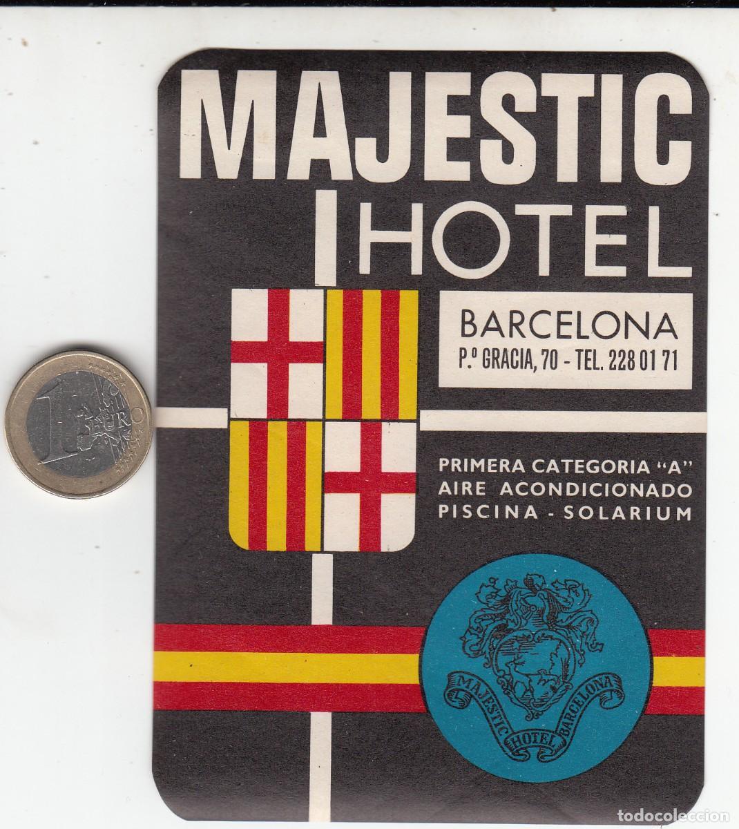 Etiquetas antiguas: ETIQUETA HOTEL MAJESTIC - BARCELONA