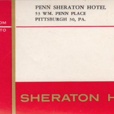 Etiquetas antiguas: ETIQUETA HOTEL PEN SHERATON - PITTSBURGH - ESTADOS UNIDOS