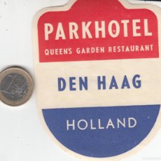 Etiquetas antiguas: ETIQUETA HOTEL PARKHOTEL DEN HAAG - HOLANDA