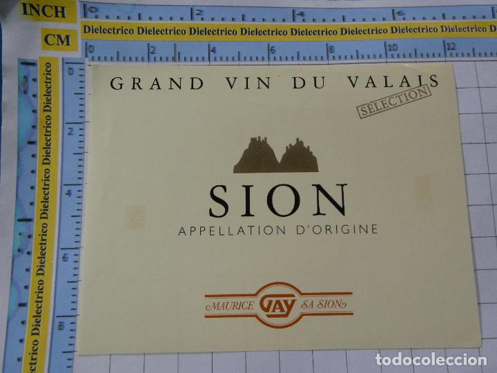 Etiquetas antiguas: ETIQUETA DE BEBIDAS. VINO LICORES. SUIZA SION 412
