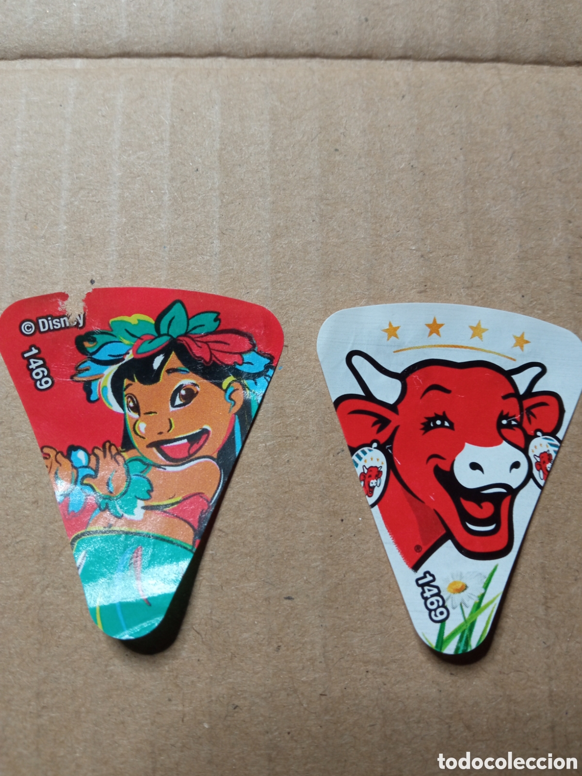 Old Labels: Etiqueta DISNEY porci&oacute;n quesitos La vaca que r&iacute;e