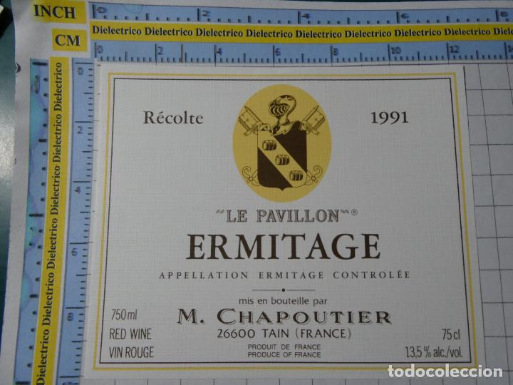 Etiquetas antiguas: ETIQUETA DE BEBIDAS. VINO LICORES. FRANCIA LE PAVILLON 1991 ERMTAGE 425