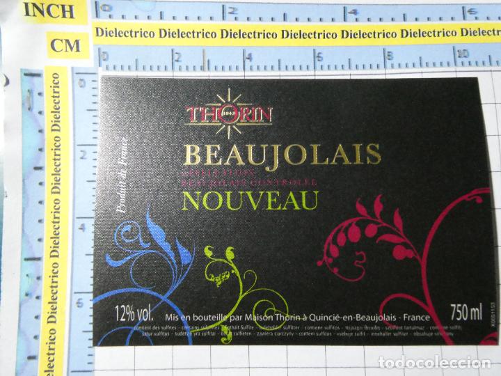 Etichette antiche: ETIQUETA DE BEBIDAS. VINO LICORES. FRANCIA BEAUJOLAIS NOUVEAU THORN 442