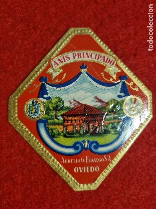 Old Labels: ANTIGUA ETIQUETA ANIS PRINCIPADO OVIDO ASTURIAS AURELIO FIDALGO CON RELIEVE MEDIANA ORIGINAL ER 471