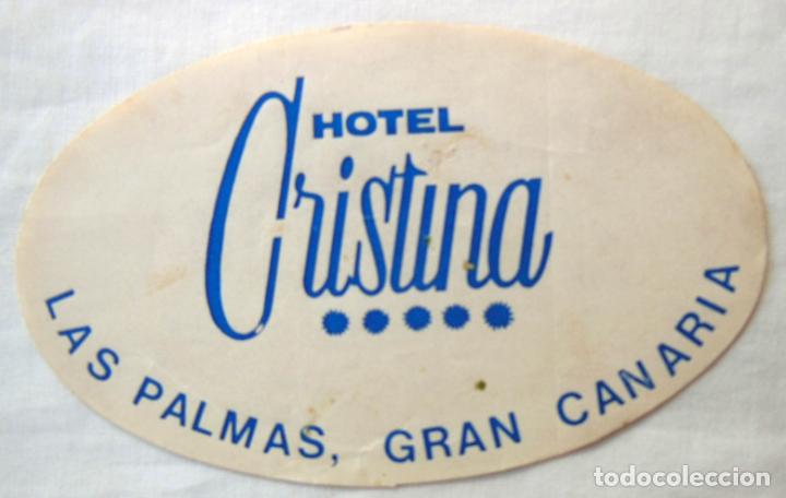 Etichette antiche: HOTEL CRISTINA, LAS PALMAS, GRAN CANARIA