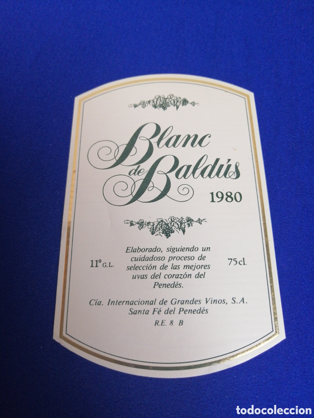 Etiquetas antiguas: BLANCO DE BALDUS ETIQUETA VINO