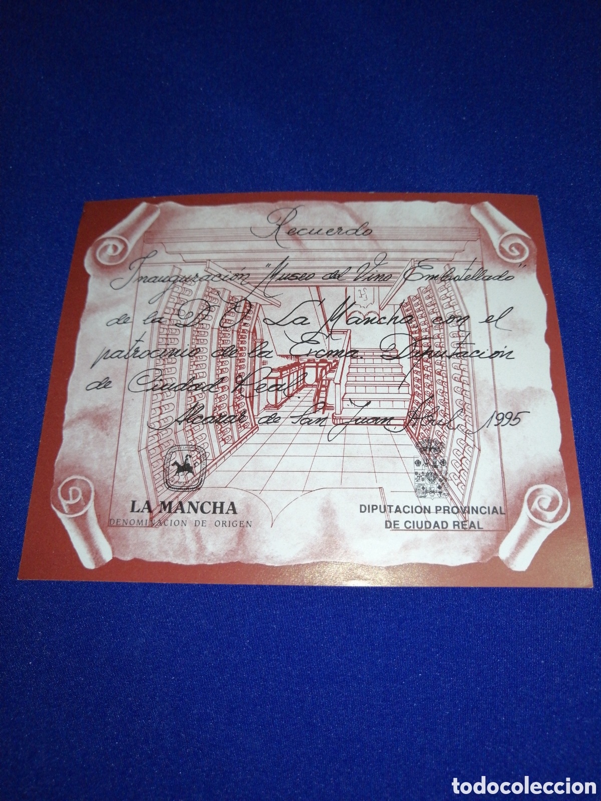 Etiquetas antiguas: INAGURACI&Oacute;N MUSEO DEL VINO- CIUDAD REAL ETIQUETA DE VINO