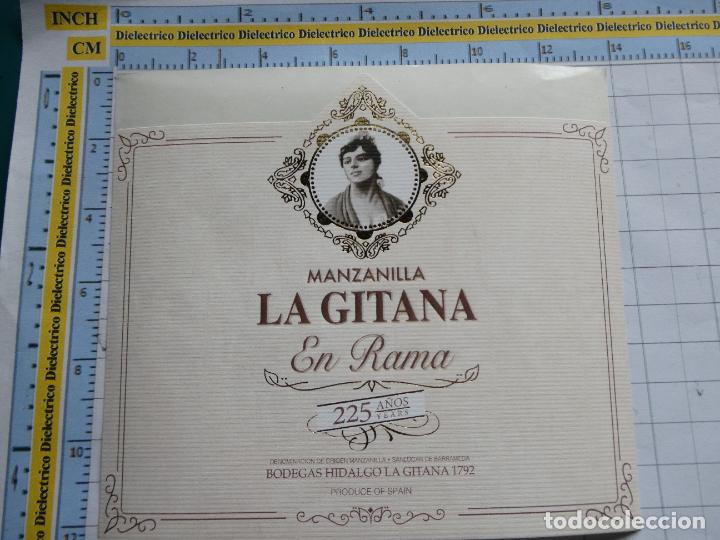 Etichette antiche: ETIQUETA DE BEBIDAS. VINO LICORES. MANZANILLA LA GITANA EN RAMA 225 A&Ntilde;OS. 976