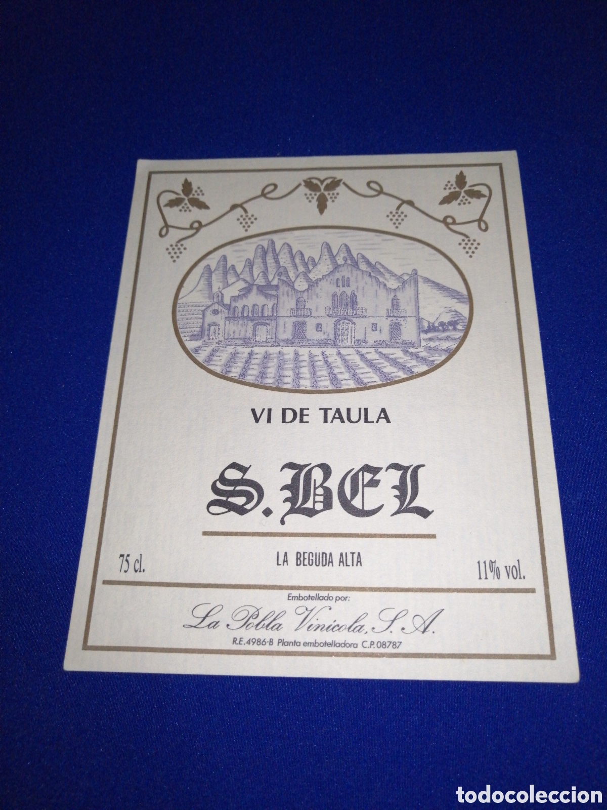 Etiquetas antiguas: VI DE TAULA S. RE&Iacute; ETIQUETA DE VINO