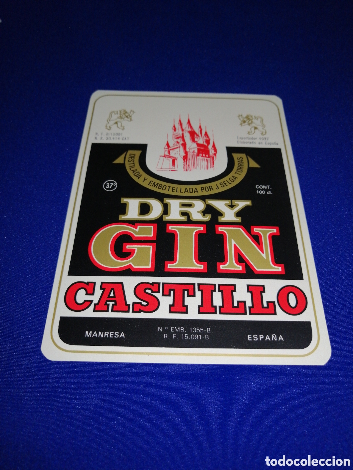 Etiquetas antiguas: DRY GIN CASTILLO (MANRESA) ETIQUETA - Foto 1