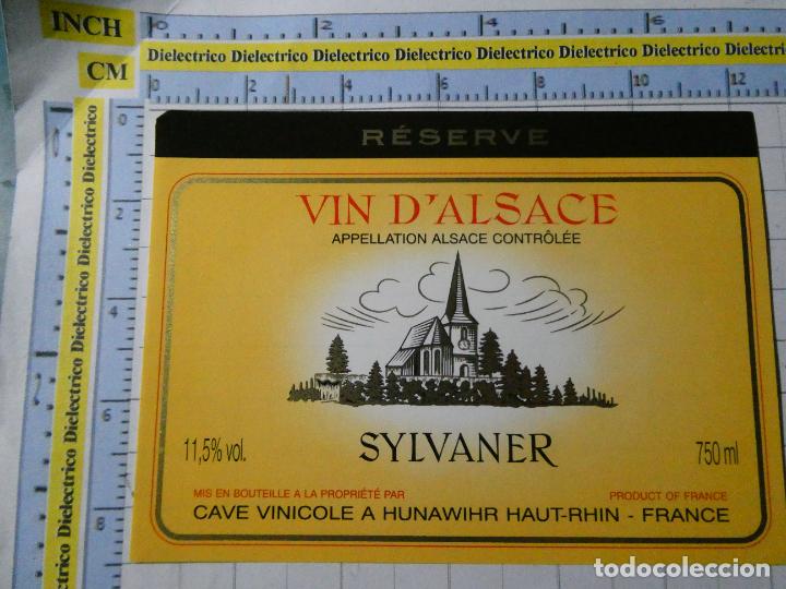 Etichette antiche: ETIQUETA DE BEBIDAS. VINO LICORES. FRANCIA. ALSACIA SYLVANER. 1053