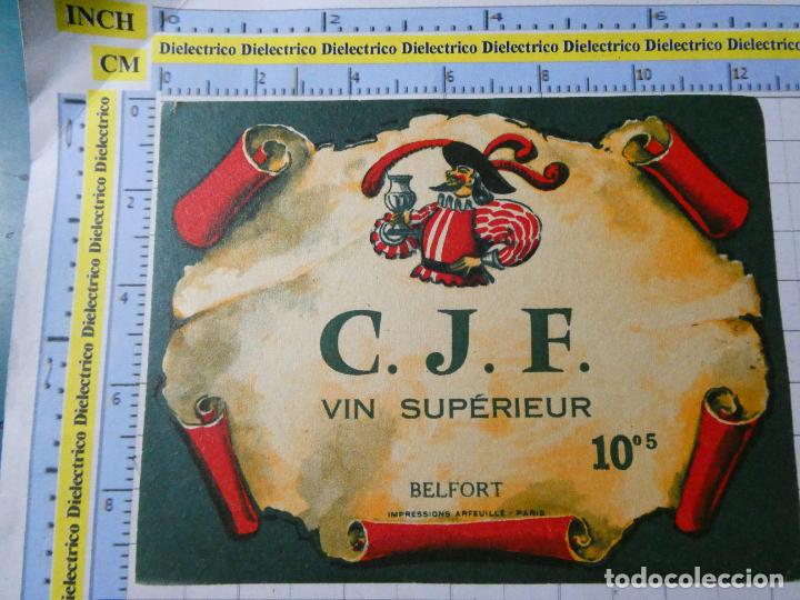 Etichette antiche: ETIQUETA DE BEBIDAS. VINO LICORES. FRANCIA. CJF BELFORT . 1058