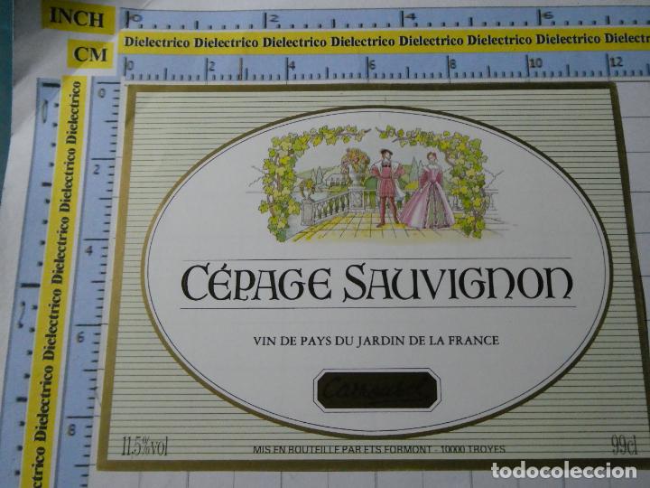 Etiquetas antiguas: ETIQUETA DE BEBIDAS. VINO LICORES. FRANCIA. C&Eacute;PAGE SAUVIGNON CARROUSEL . 1062