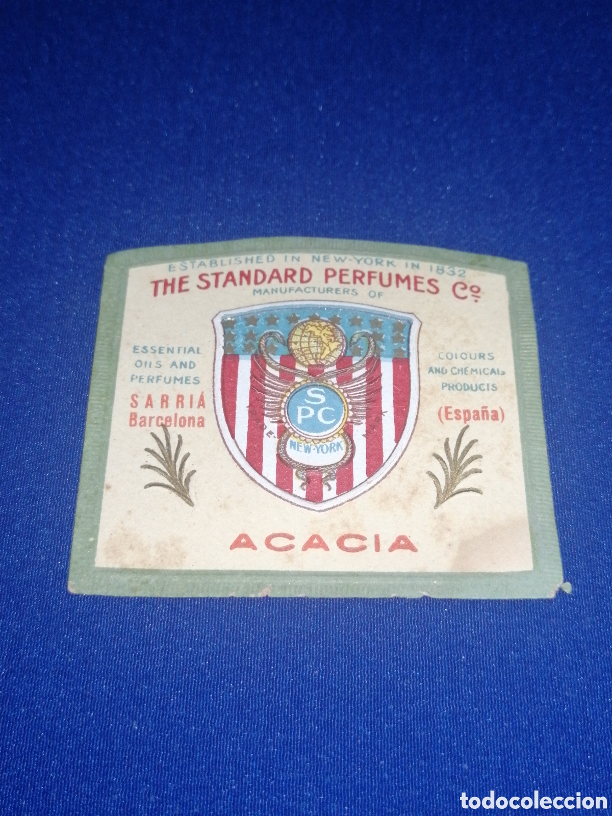 Etiquetas antiguas: THE STANDARD PERFUMES - SARRIA - ACACIA - ETIQUETA DE PERFUME