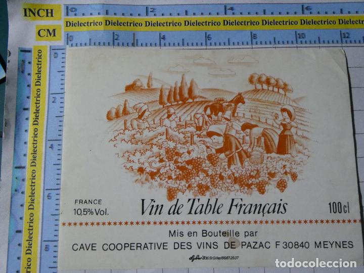 Etichette antiche: ETIQUETA DE BEBIDAS. VINO LICORES. FRANCIA. VINS DE PAZAC MEYNES. 1132