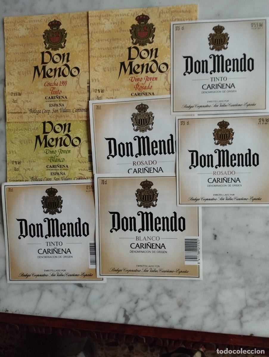 Alte Etiketten: 8 ETIQUETAS ANTIGUAS CARI&Ntilde;ENA ,DON MENDO,