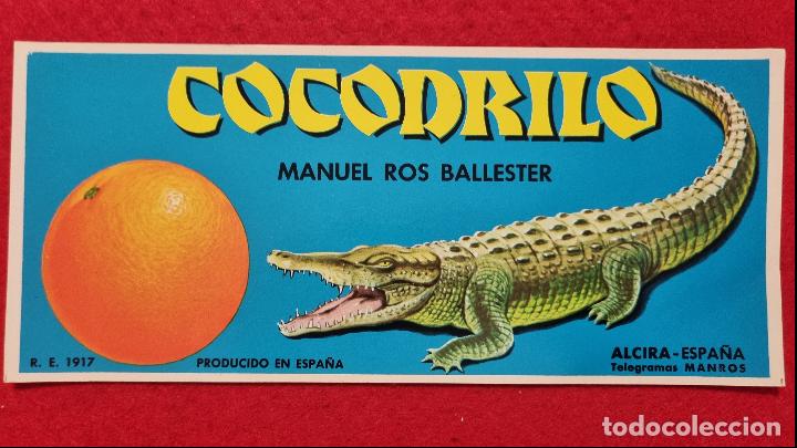 Etiquetas antiguas: CARTEL ITO ETIQUETA NARANJAS COCODRILO MANUEL ROS BALLESTER ALCIRA VALENCIA ORIGINAL K14