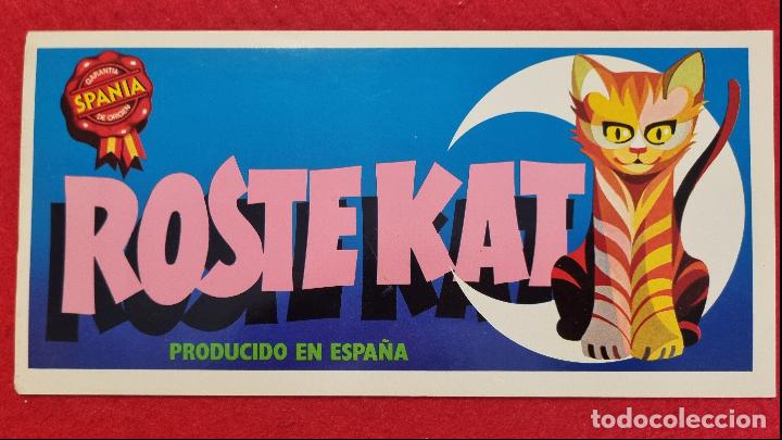 Etiquetas antigas: CARTEL ITO ETIQUETA NARANJAS ROSTEKAT GATO SPANIA VALENCIA ORIGINAL K14