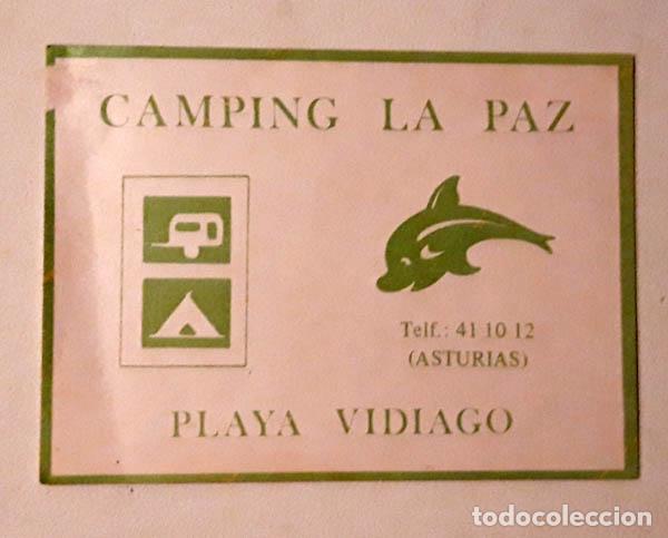 Etichette antiche: Camping La Paz, Playa Vidiago, etiqueta 259