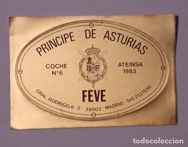 Etiquetas antiguas: FEVE, Pr&iacute;ncipe de Asturias, Madrid, etiqueta 262